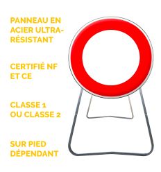 BK0 - Panneau de Chantier Temporaire Circulation Interdite en Acier sur Pied Dépendant - Points forts