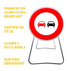 BK3 - Panneau de Chantier Temporaire Dépassement Interdit en Acier sur Pied Dépendant - Points forts