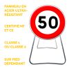 BK14 - Panneau de Chantier de Limitation de Vitesse à 50 km/h en Acier sur Pied Dépendant - Points forts