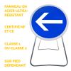 BK21-2  Panneau de Chantier Obligation de Tourner à Gauche en Acier sur Pied Dépendant - Points forts