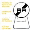 BK34 - Panneau de Chantier de Fin d'Interdiction de Dépassement en Acier sur Pied Dépendant - Points forts