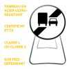 BK34A - Panneau de Chantier Fin d'Interdiction de Dépassement pour Camions en Acier sur Pied Dépendant - Points forts