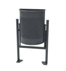 Poubelle d'extérieur en acier ronde 60L