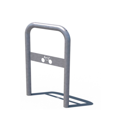 Support de Vélo Acier en forme d'arceau galva avec plaque