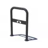 Support de Vélo Acier en forme d'arceau noir sur platines avec plaque