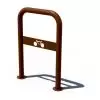 Support de Vélo Acier en forme d'arceau brun sur platines avec plaque