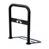 Support de Vélo Acier en forme d'arceau noir sur platines avec plaque