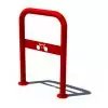 Support de Vélo Acier en forme d'arceau rouge sur platines avec plaque