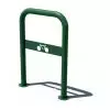 Support de Vélo Acier en forme d'arceau vert sur platines avec plaque