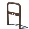 Support de Vélo Acier en forme d'arceau brun vert avec plaque