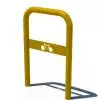 Support de Vélo Acier en forme d'arceau jaune vert avec plaque