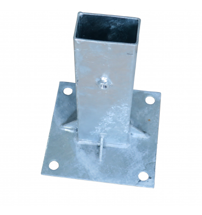 Fourreau à platine pour poteau 80 x 40