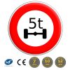 B13a - Panneau accès interdit aux véhicules pesant sur un essieu plus que le nombre indiqué
