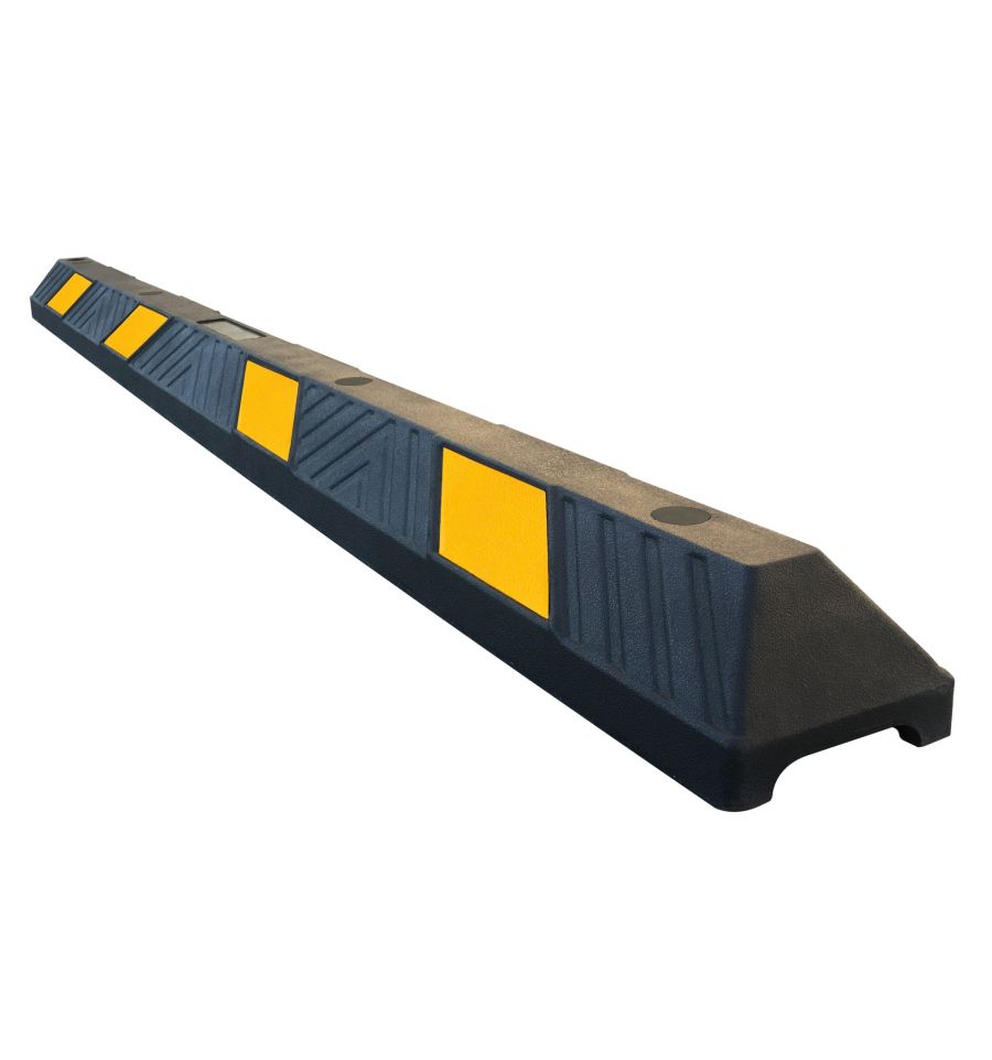 Butée de parking noir/jaune LxLxH=1865x155x100mm de caoutchouc choc