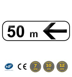 M3b4 - Panonceau de position ou directionnel vers la gauche (normes et classes)