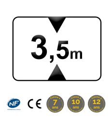 M4v - Panonceau de hauteur maximale de la chaussée
