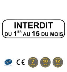 Panonceau M6b de stationnement unilatéral à alternance semi-mensuelle : normes et classes de rétro-réflexion