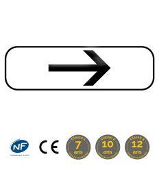 M3b1 - Panonceau de position ou directionnel vers la droite (normes et classes)