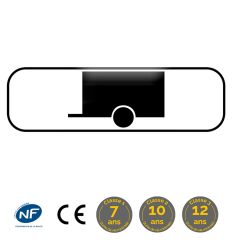 M4w - Panonceau d'application du panneau aux véhicules tractant une remorque (normes et classes)
