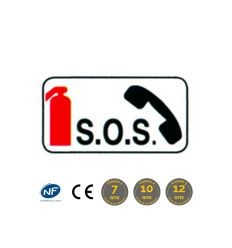 M9f - Panonceau poste d'appel d'urgence SOS et moyen de lutte contre un incendie