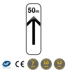M8abis - Panonceau début de section de stationnement avec distance