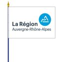Photo : Drapeau Auvergne Rhône-Alpes pour bâtiment public Maille 115 g - Drapeau sur hampe 20 x 30 cm
