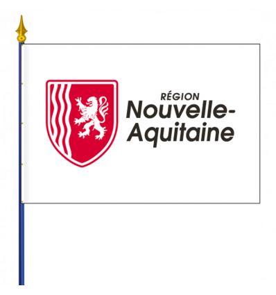 Drapeau Nouvelle-Aquitaine bâtiment public