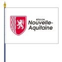 Photo : Drapeau Nouvelle-Aquitaine pour bâtiment public Maille 115 g - Drapeau sur hampe 20 x 30 cm