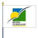 Photo : Drapeau Guadeloupe bâtiment public Maille 115 g - Drapeau sur hampe 20 x 30 cm