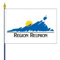 Photo : Drapeau île de la Réunion pour bâtiment public Maille 115 g - Drapeau sur hampe 20 x 30 cm