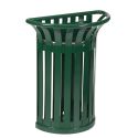 Photo : Poubelle Murale Demi-Tulipe en Acier Vert mousse RAL 6005 - 35 L fixation murale