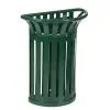 Poubelle Exterieur Demi-Tulipe 35 L mural vert mousse