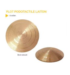 Plot podotactile en laiton rainuré à coller
