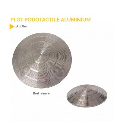 Plot Podotactile en Aluminium brut rainuré à coller
