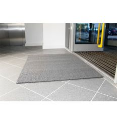 Tapis d'accueil anti-salissures pour extérieur gris