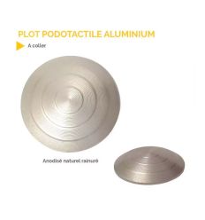Plot podotactile à coller Aluminium anodisé rainuré