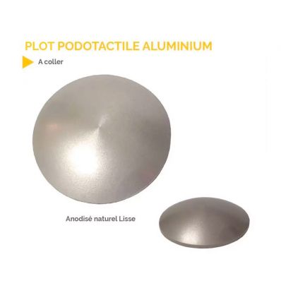 Plot podotactile à coller Aluminium anodisé lisse