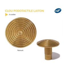 Clou Podotactile en Laiton Rainuré à Sceller