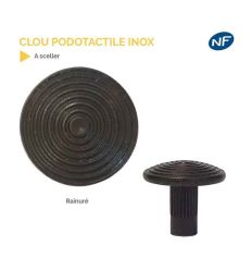Clou podotactile noir à sceller inox
