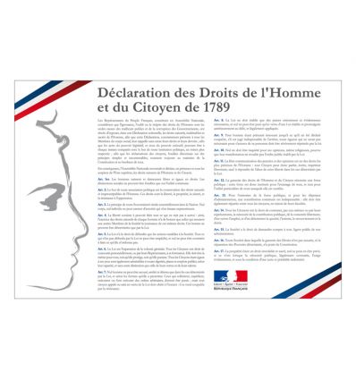 Affiche Déclaration des Droits de l'Homme et du Citoyen - Loi Peillon