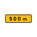 Photo : KM1 - Panonceau temporaire de Distance Acier sans pied sans rails - 700 x 200 mm - Classe 1 (T1)