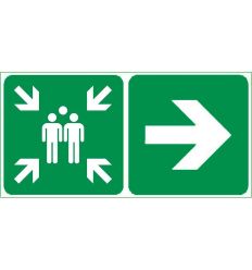 Panneau directionnel Point de Rassemblement flèche vers la droite