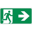Photo : Panneau Sortie de Secours Flèche vers la droite - Autocollant - 200 x 100 mm