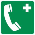 Photo : Panneau Téléphone d’urgence - E004 Autocollant - 150 x 150 mm