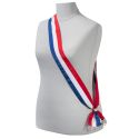 Photo : Echarpe Conseil Municipal des Jeunes Tricolore basique - Franges or