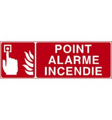Panneau Alarme incendie avec pictogramme et texte en français