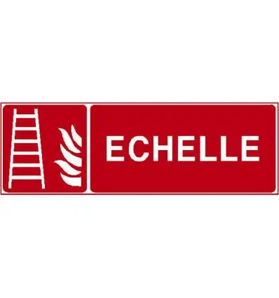 Panneau avec pictogramme Échelle d’incendie et texte