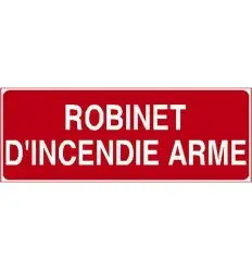 Panneau robinet d'incendie armé texte seul