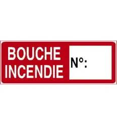 Panneau Bouche incendie ave numéro