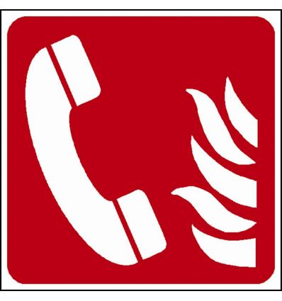 Pictogramme Téléphone à utiliser en cas d’incendie  - F006